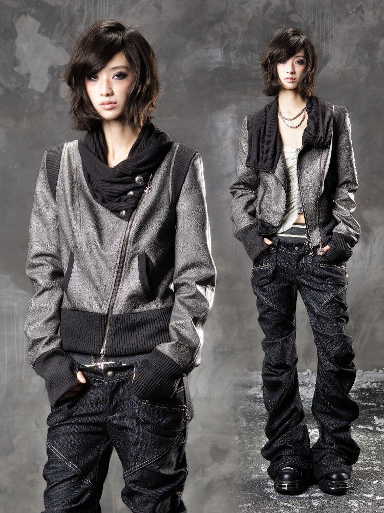 Pile Collar Leather Jacket【s0000015957】