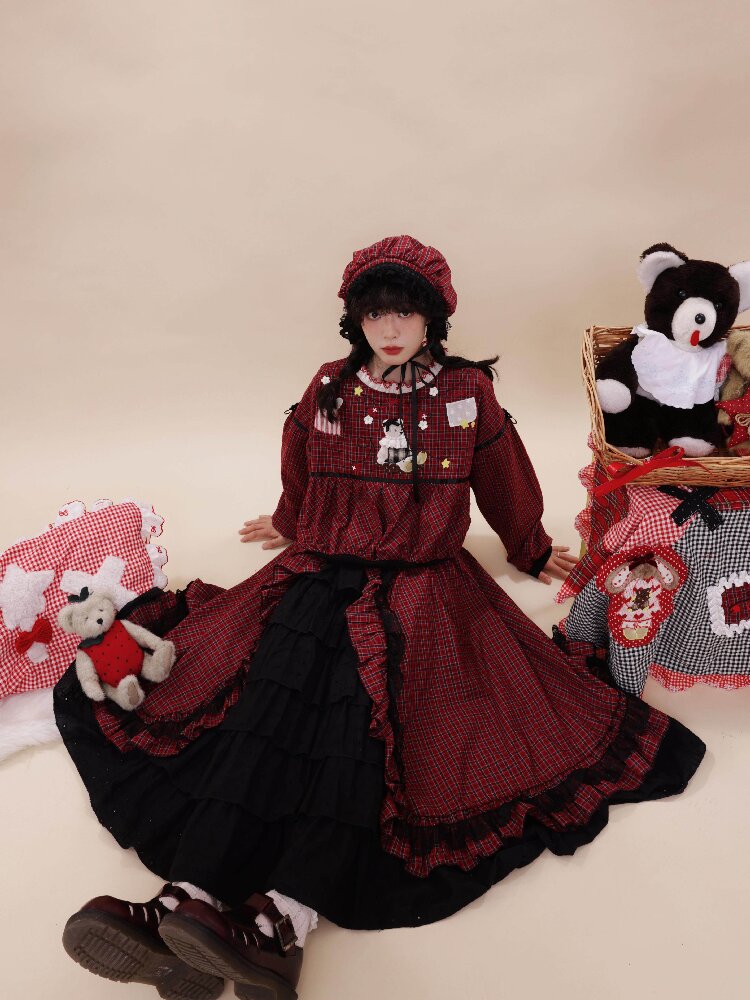 Plaid Lace Cake Waltz Skirt【s0000019284】