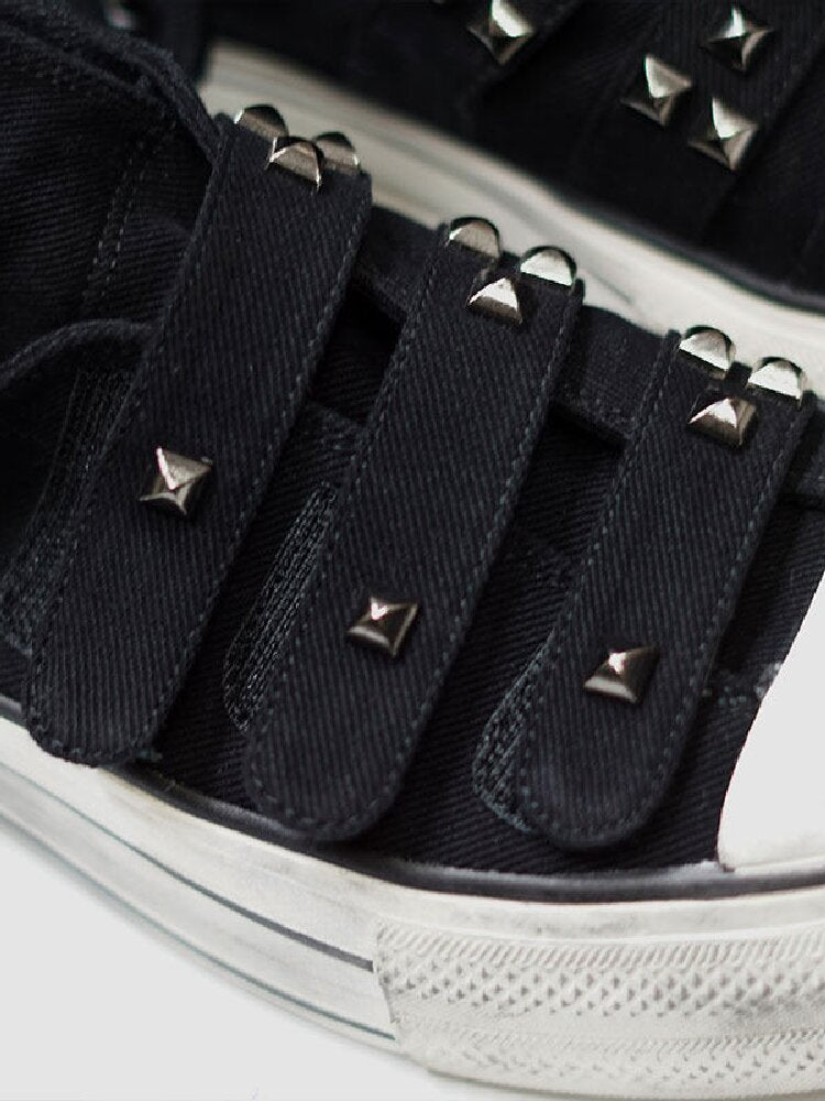 Punk Rivet Graffiti Canvas Shoes【s0000017503】