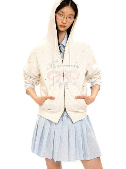 Bow Print Diamond Sweat Cardigan【s0000016420】