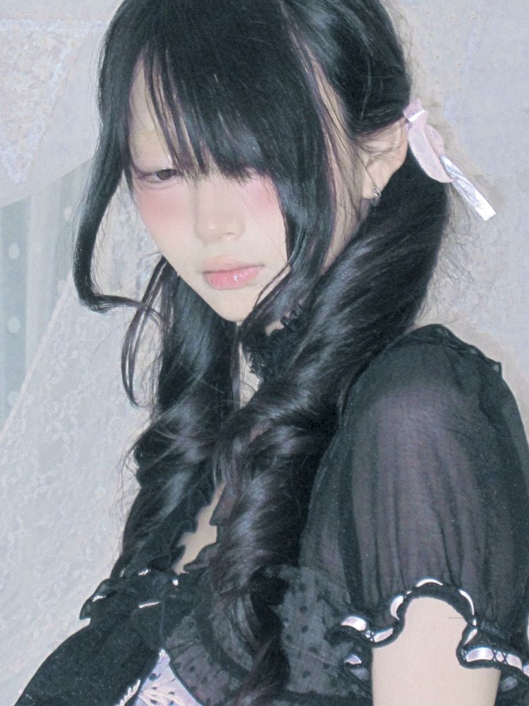 Polka dot strapless dress/chiffon bow jacket【s0000012689】