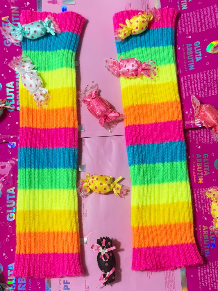 Rainbow striped leggings socks【s0000013298】