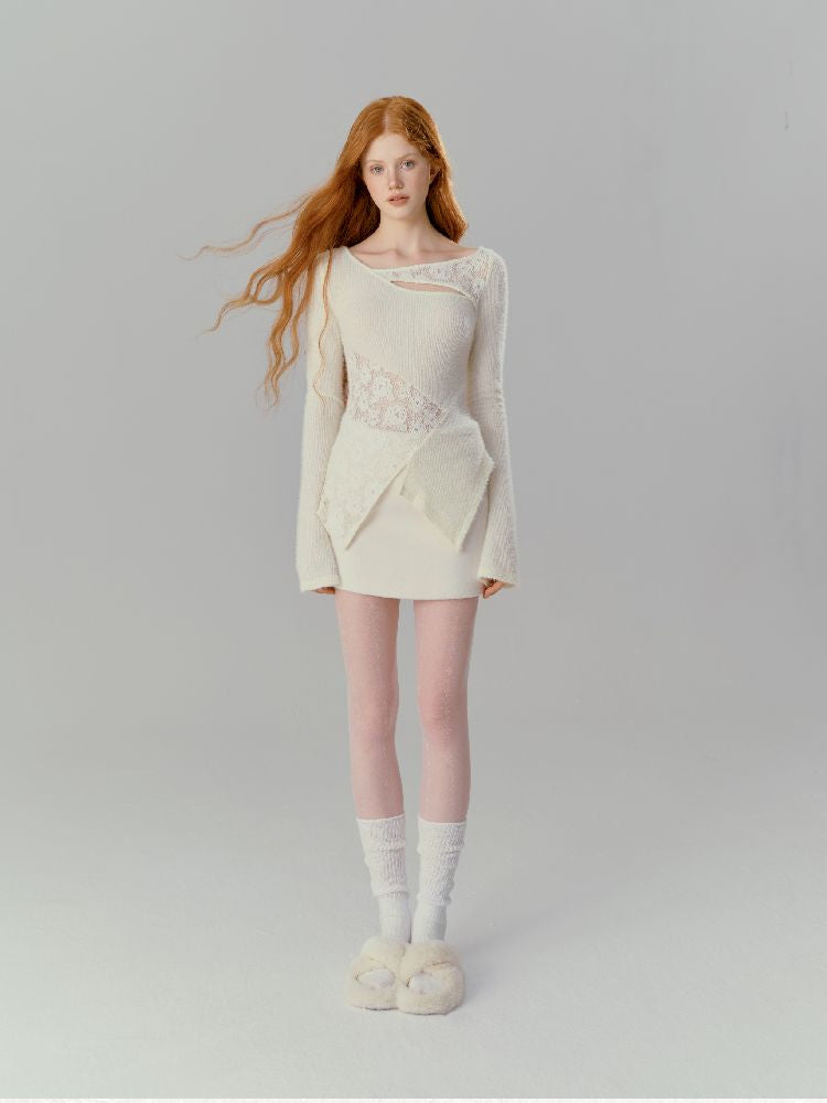 Slim irregular wool knit sweater【s0000012138】