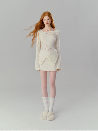 Slim irregular wool knit sweater【s0000012138】