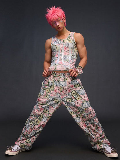 Money Print Multi Pocket Wide Pants【s0000017033】