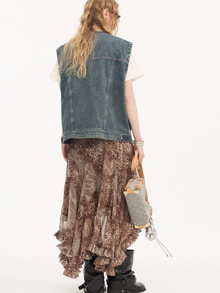 Loose Large Pocket Denim Vest【s0000015898】