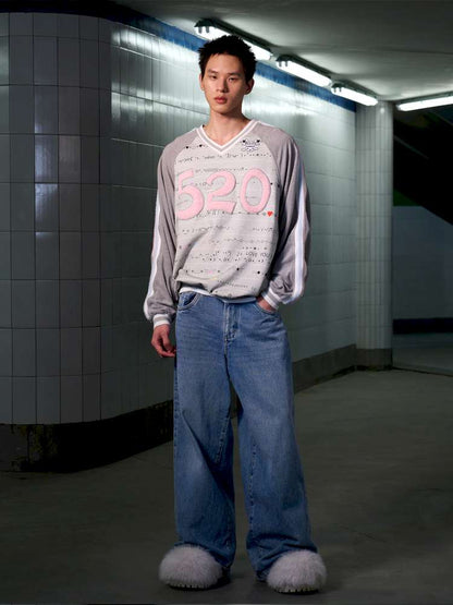 Embroidered Raglan Sleeve Sweatshirt【s0000014638】