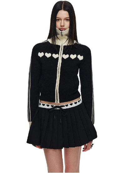 Love Jacquard Cropped Cardigan【s0000015872】