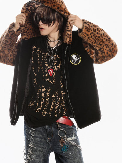 Dark Punk Leopard Skull Coat【s0000019280】