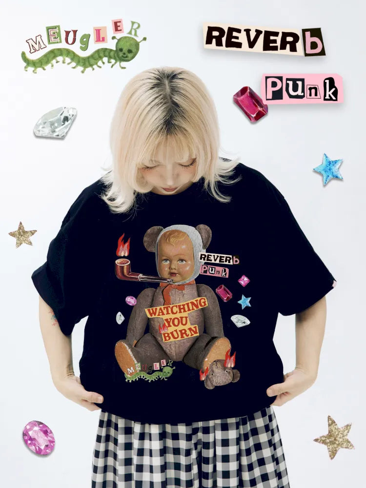 Whimsical Bear Mini-Figure Punk T-Shirt【s0000013930】