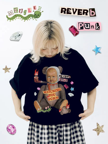 Whimsical Bear Mini-Figure Punk T-Shirt【s0000013930】
