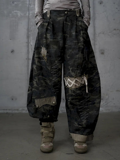 Embroidered Camo Pants【s0000014116】