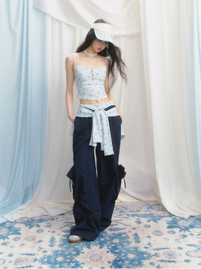 Sporty Loose Pockets Wide Leg Pants【s0000012157】