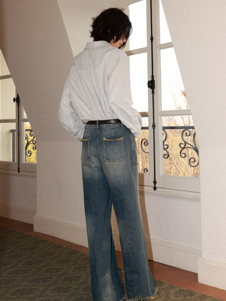 Retro Cat Whiskers Washed Jeans【s0000015463】