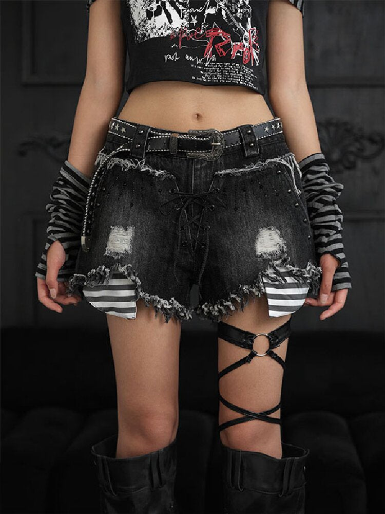 Street Punk Ripped Frayed Jeans【s0000018179】