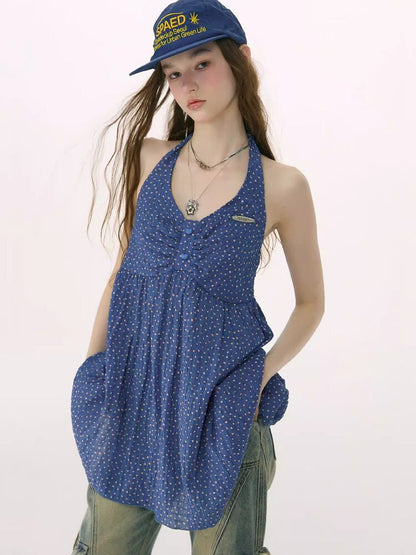 Mid Summer Floral Halterneck Camisole Top【s0000016845】