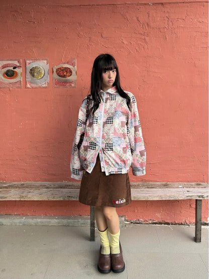 Patchwork Printed Loose Versatile Jacket【s0000019084】
