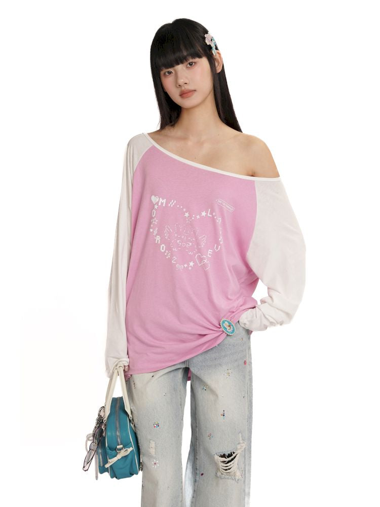 Plunge Long Sleeve T-shirt【s0000012543】