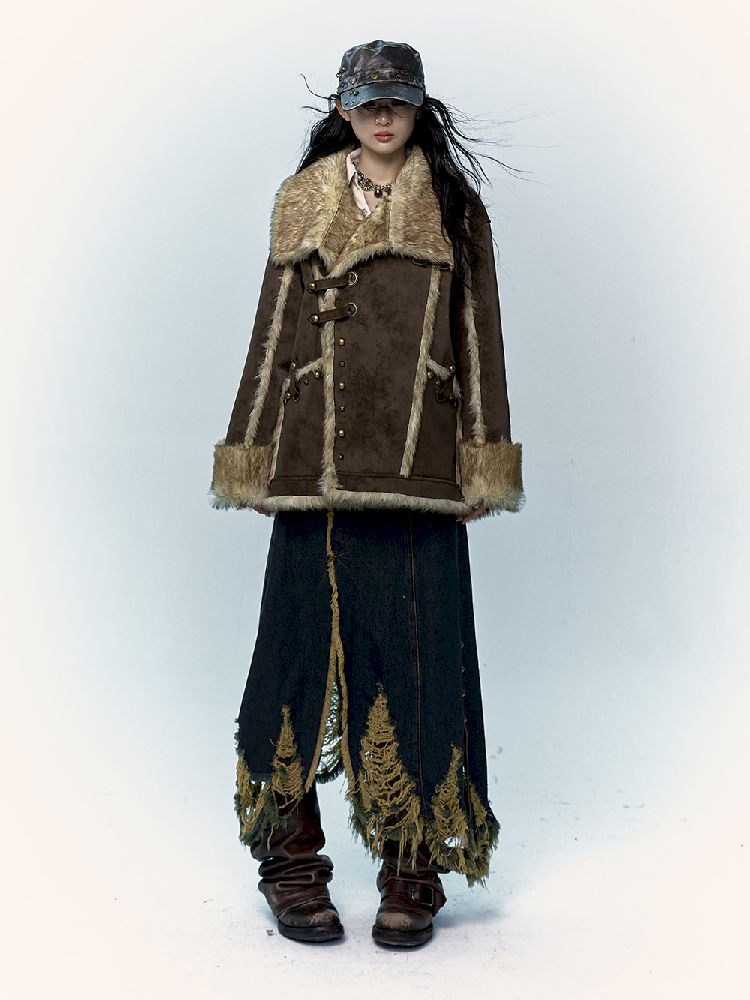 PUNK LAZY LOOSE FUR COAT [S0000011220]