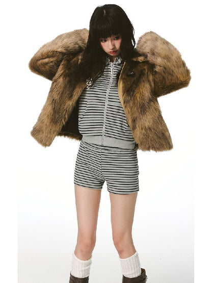 Striped Hooded Sweatshirt【s0000011417】