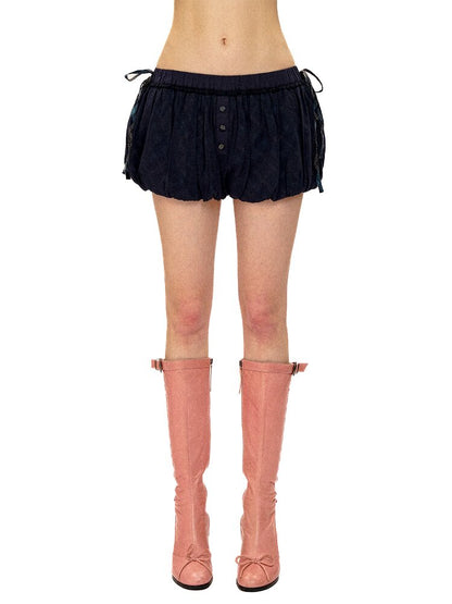 Plaid Panelled Mesh Bud Shorts【s0000016135】