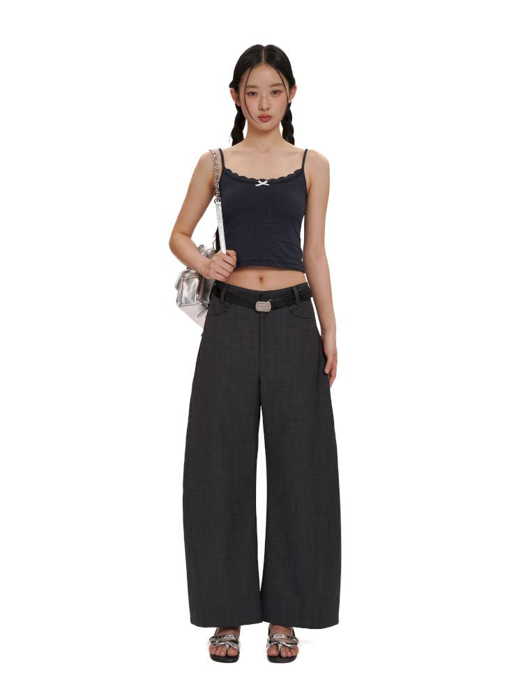 Micro Machete Draped Wide Leg Western Trousers【s0000012507】