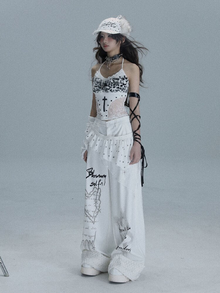 Printed Niche Wide Leg Slacks【s0000016723】