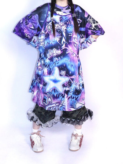 Cyber Mechanical Loose Crew Neck T Shirt【s0000017706】