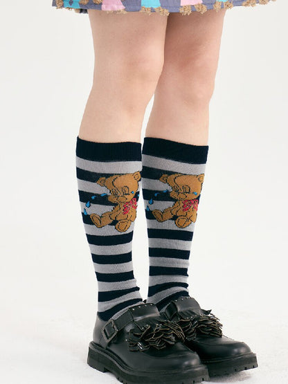 Striped Bear Little House Socks【s0000018722】