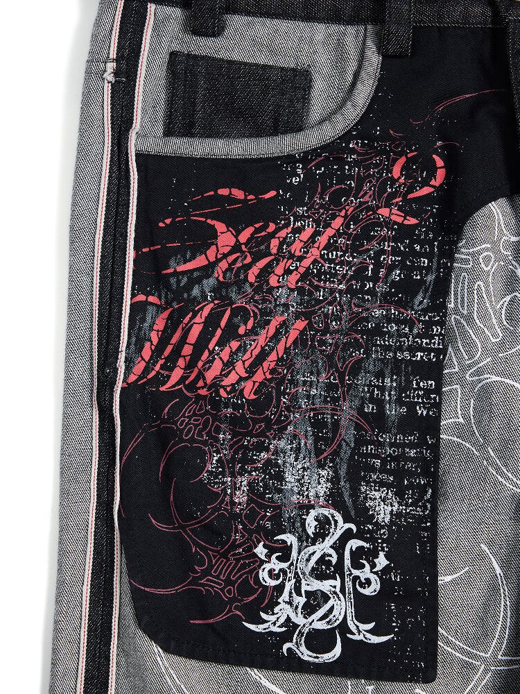 Bare-eared Pulping Double-waisted Jeans【s0000016959】