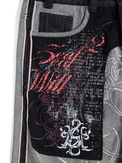 Bare-eared Pulping Double-waisted Jeans【s0000016959】