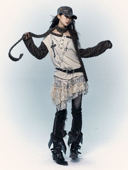 Lace Mesh Half Skirt【s0000011431】