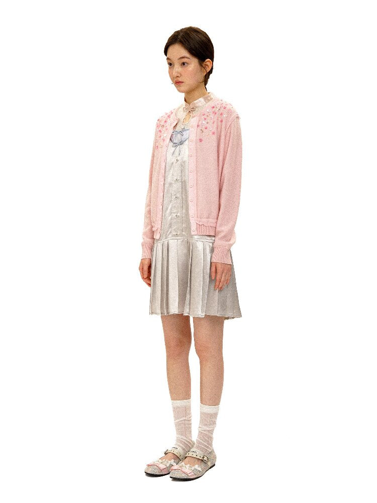 Cashmere Beaded Floral Cardigan【s0000016111】