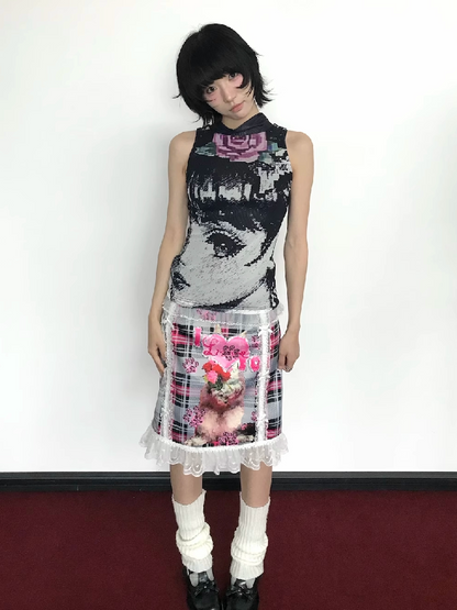 Comic Book Girly Double Mesh Vest【s0000018653】