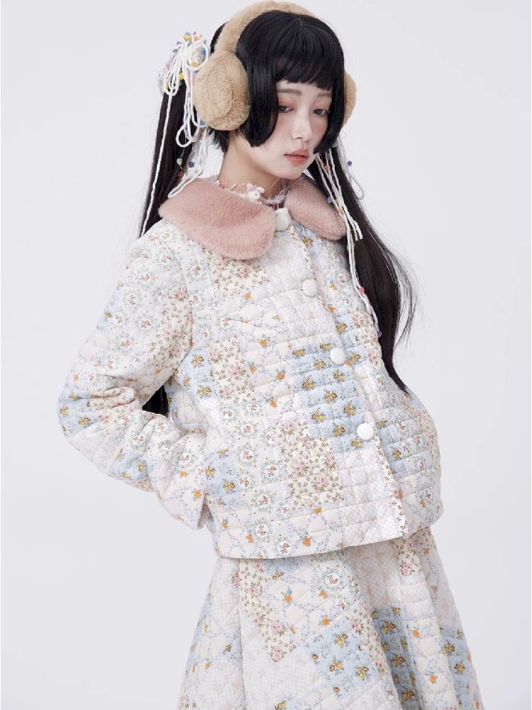 Retro Cute Soft Girl Hair Collar Cotton Coat【s0000005587】