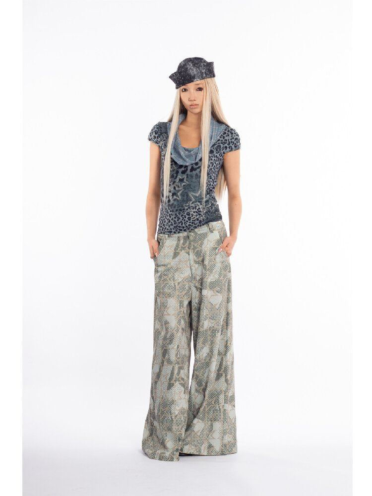 Vintage Graffiti Stars Print Pants【s0000018058】