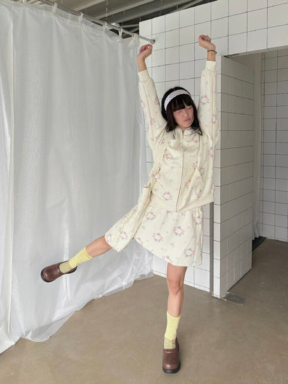 Loose Printed Hooded Sweatshirt Set【s0000019086】