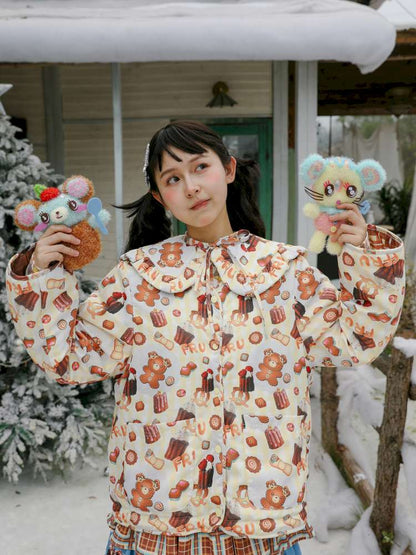 Doll Print Reversible Quilted Jacket【s0000015106】