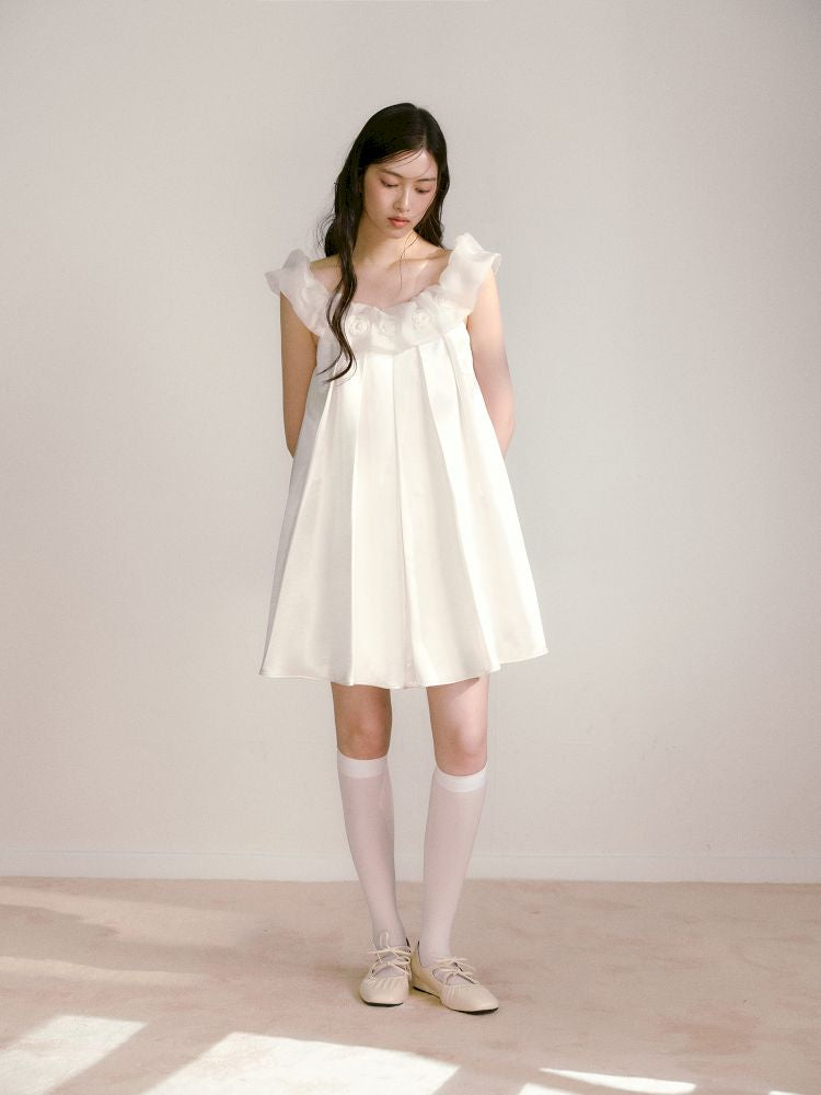 Three-dimensional pleated not waist dress【s0000013247】