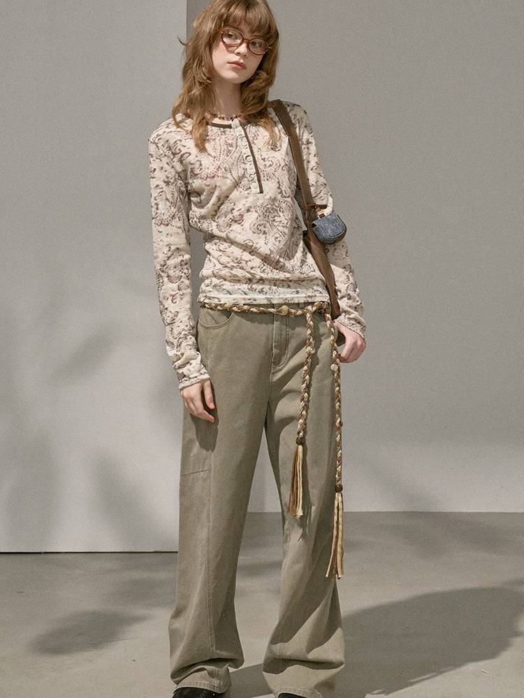 Split Side Pocket Riveted Washed Trousers【s0000014406】