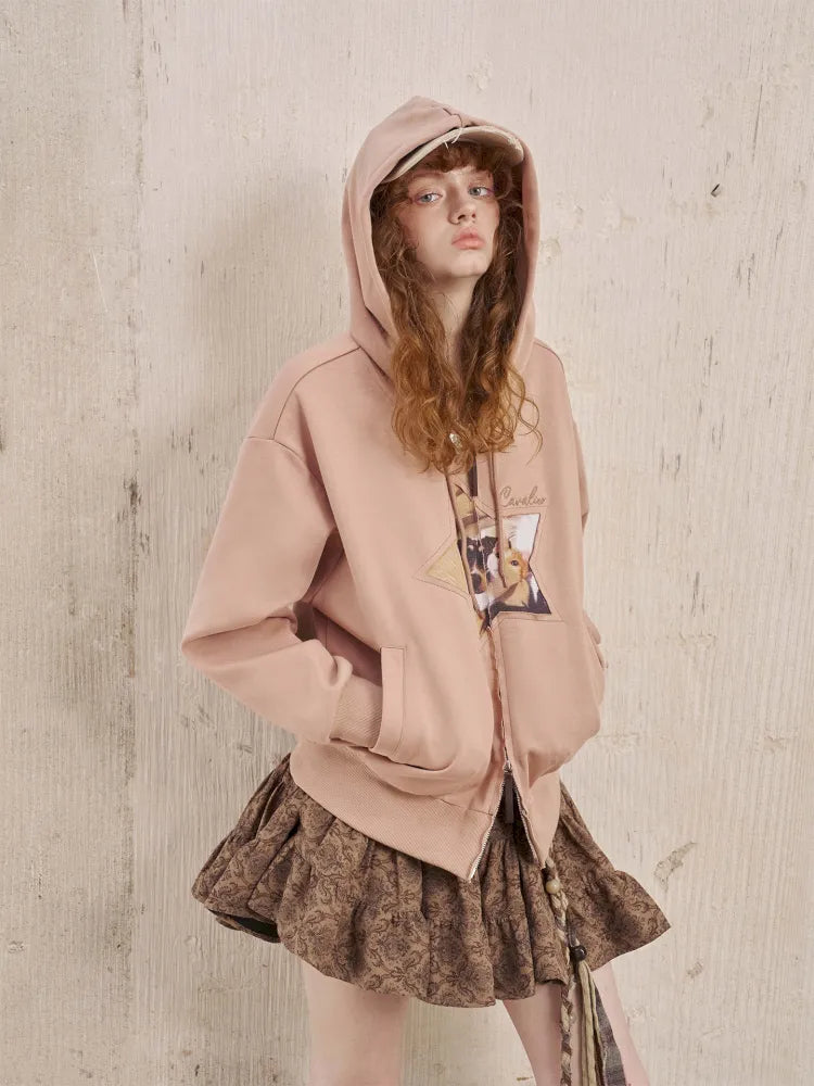 Oversized Long-Sleeve Zipper Hoodie Jacket【s0000014049】