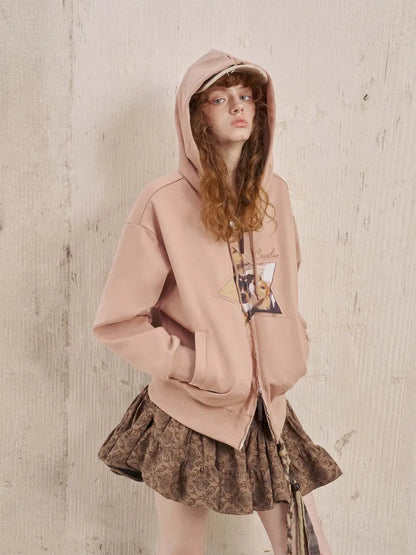 Oversized Long-Sleeve Zipper Hoodie Jacket【s0000014049】