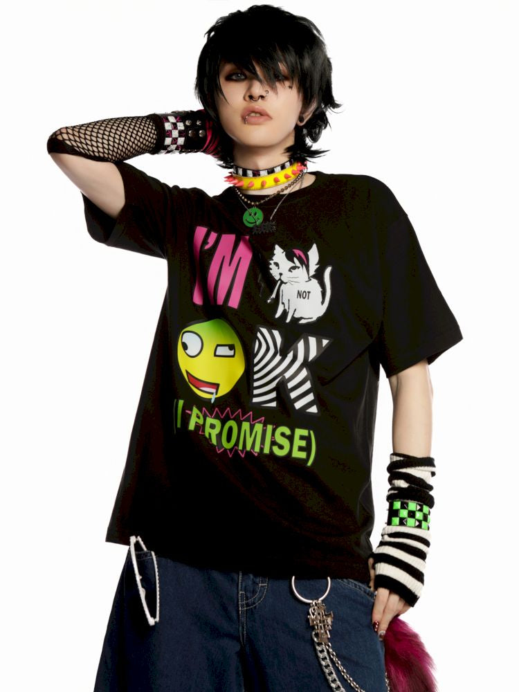 EMO hardcore skateboarding punk loose T-shirt【s0000013599】