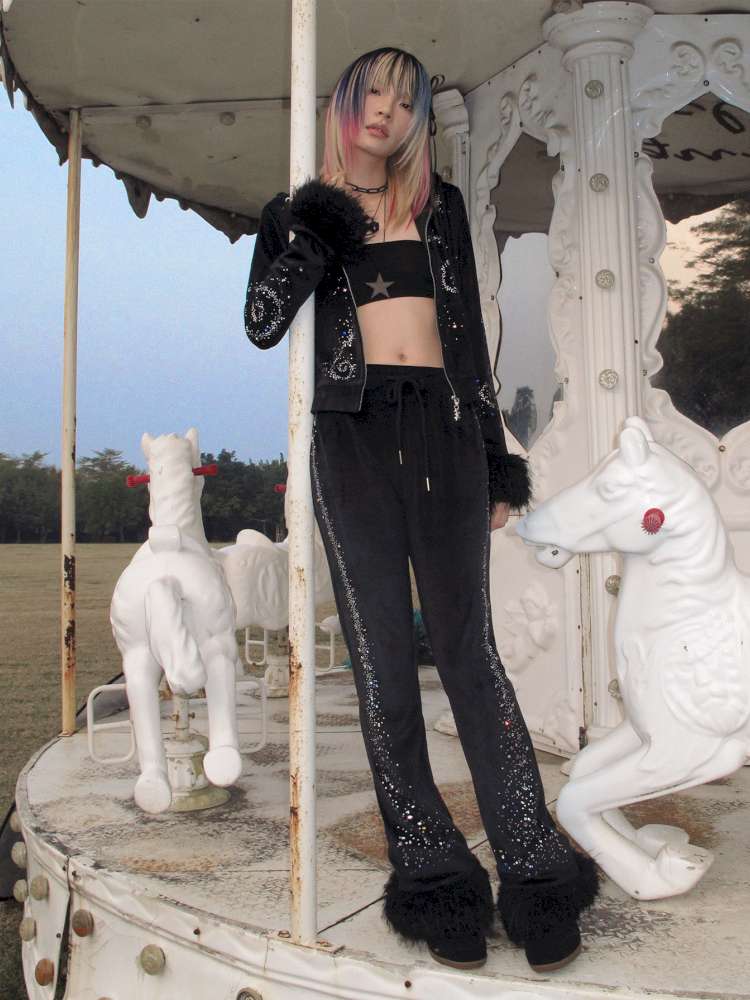 Horse Unicorn Velvet Diamond Pant【s0000015378】