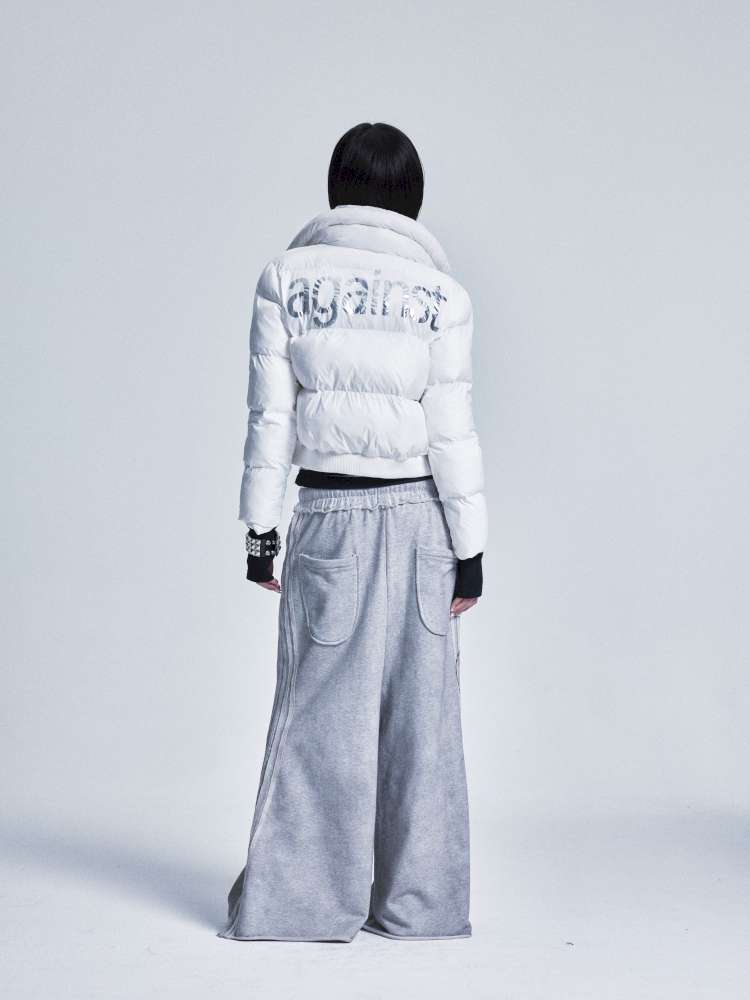 Two Tone Monogram Zip Padded Coat【s0000015012】