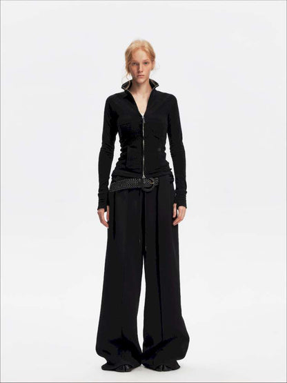 American Scimitar Drape Wide-Leg Slacks【s0000014877】