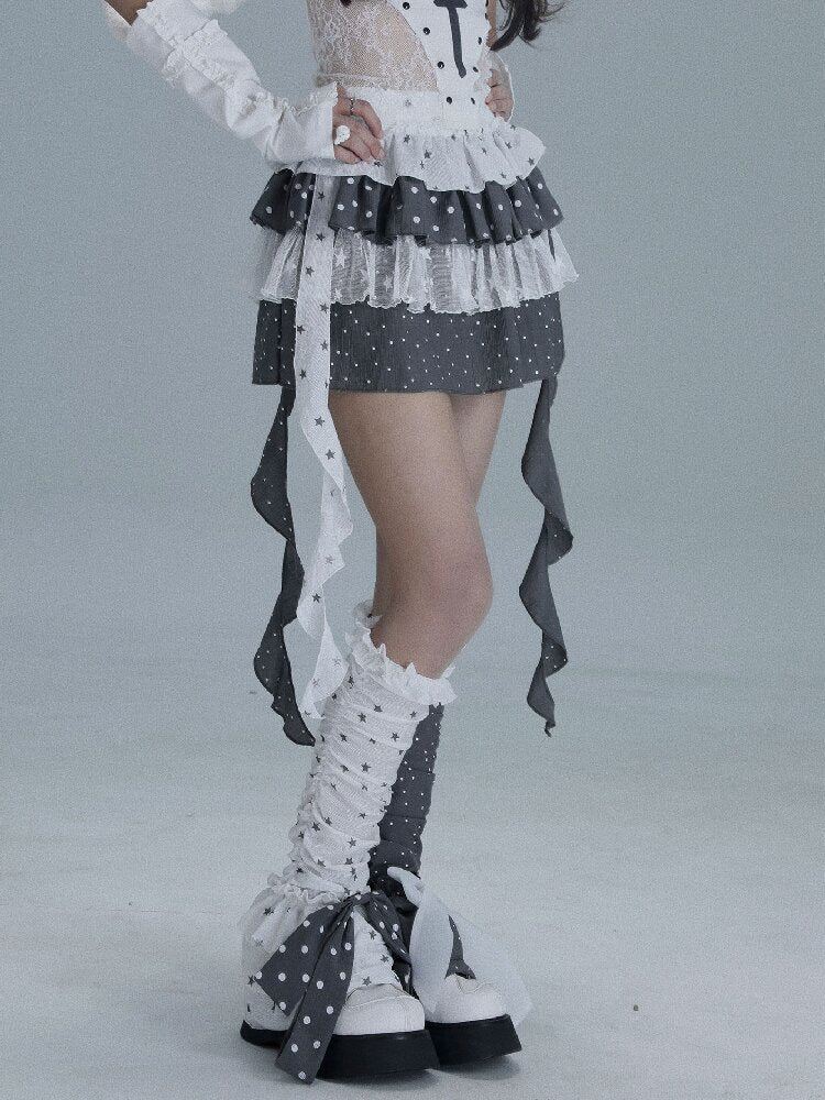 Star Polka Dot Light Cake Skirt【s0000016714】