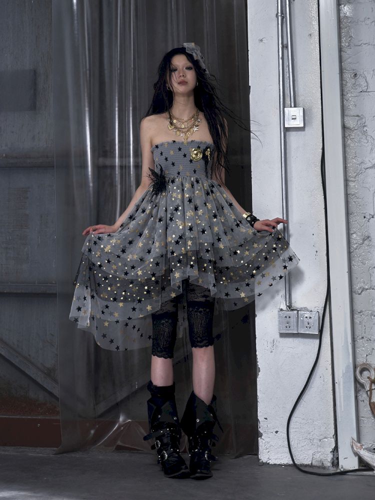 Puffy Tulle Two-Way Strapless Half-Skirt【s0000012792】