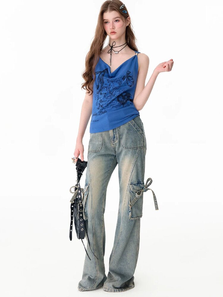 Retro Rabbit Print Swing Camisole【s0000017675】