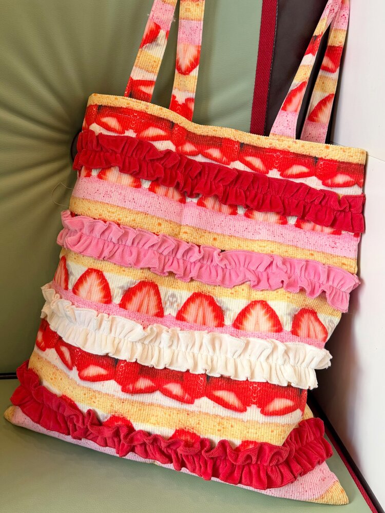 Strawberry Cake Corduroy Bag【s0000015611】